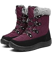 Amazon.com | JSWEI Lace up Snow Boots for Women - Warm